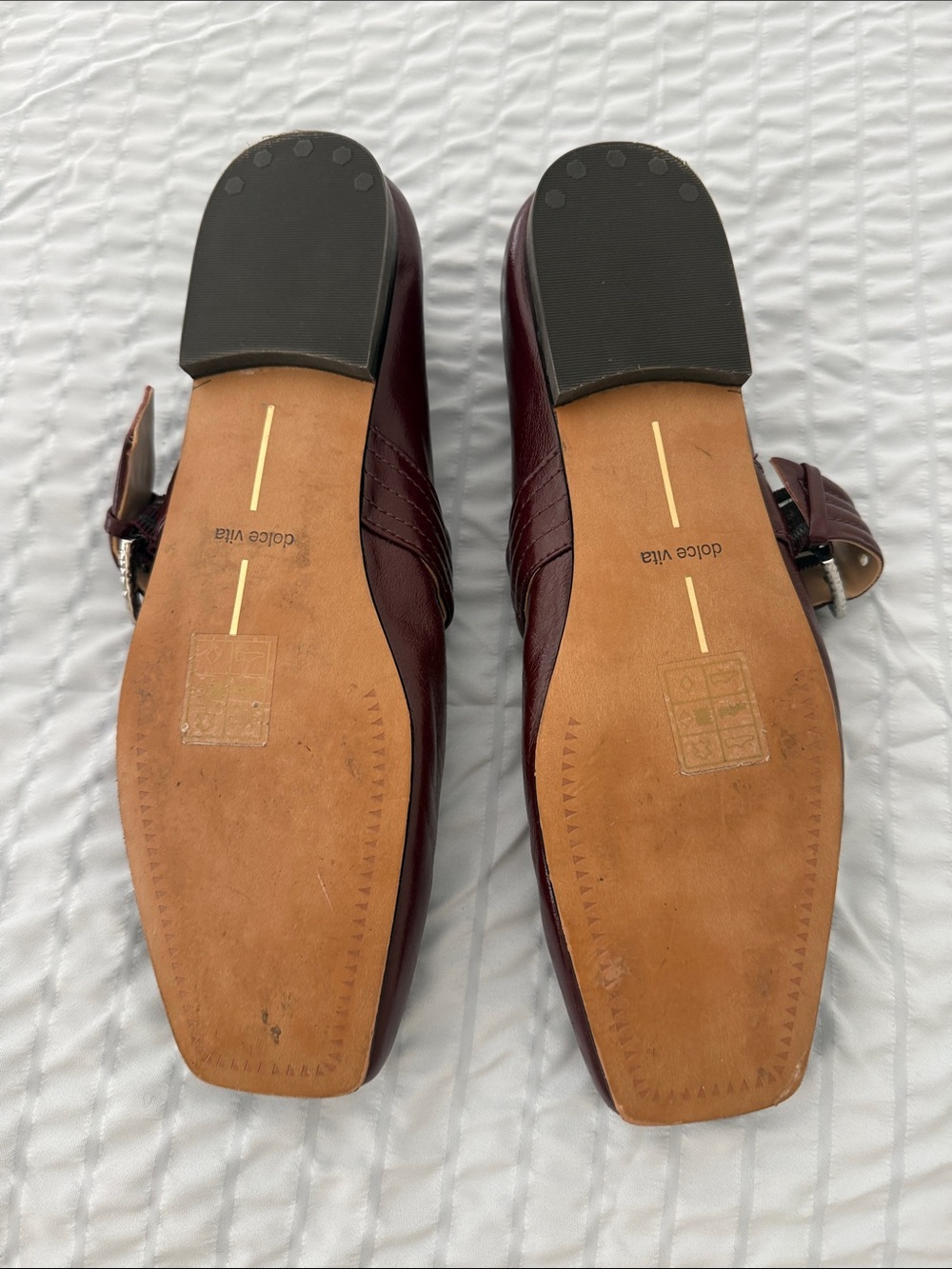 Dolce Vita Women's Dark Burgundy Mary Jane Flats with Buckle Strap - Picture 5 of 6
